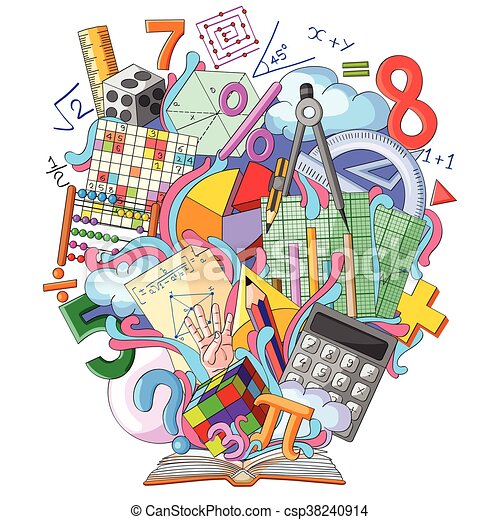 wiedza matematyka książka klipart wektorowy csp38240914