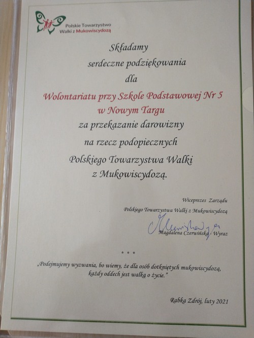 podziekowanie mukowisc